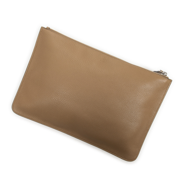 Fendi Zip Clutch Bag in Brown Coffee Print Calfskin Leather - Picture 2 of 3